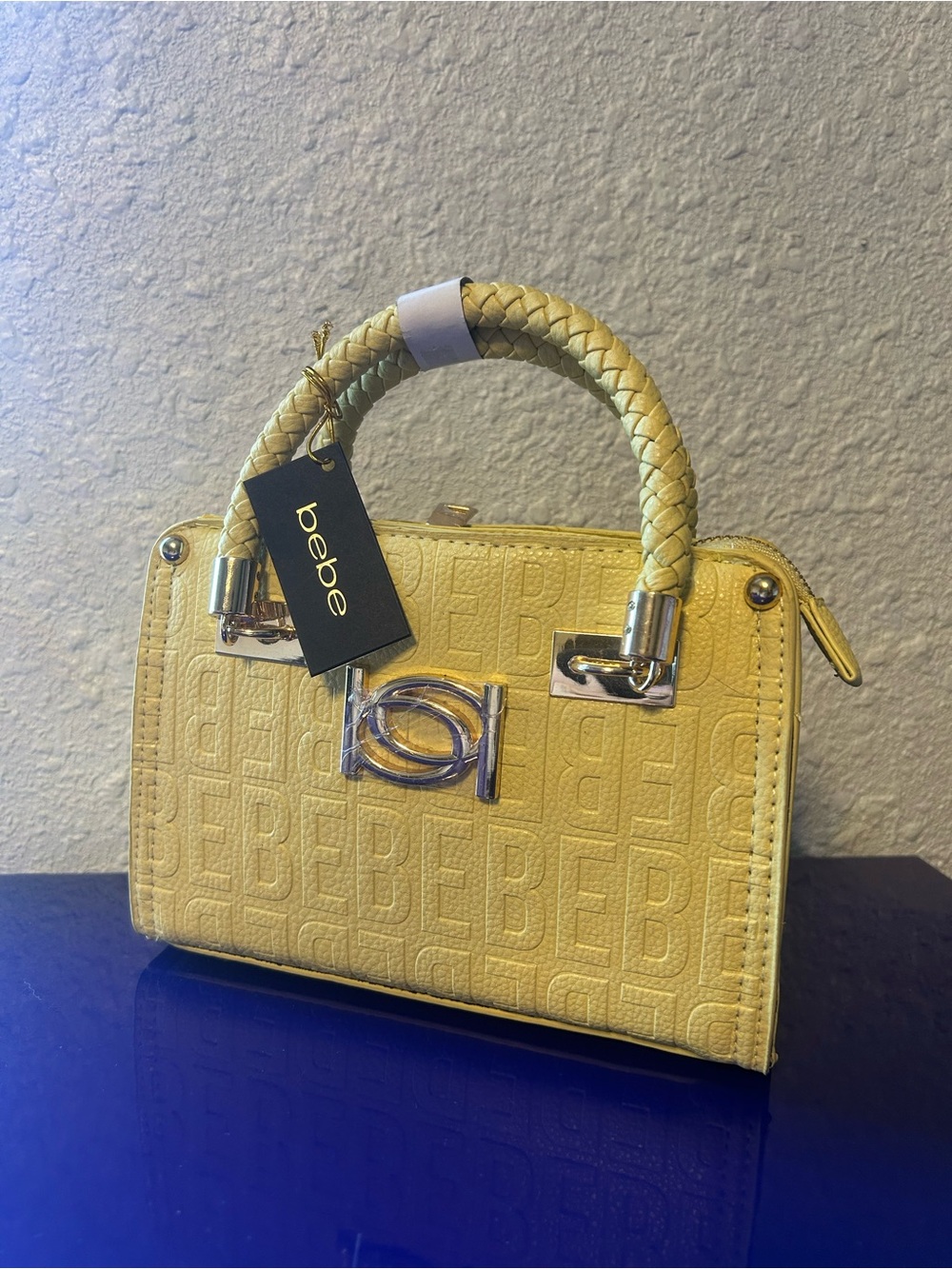 Bebe Yellow Alexandra Small Satchel
